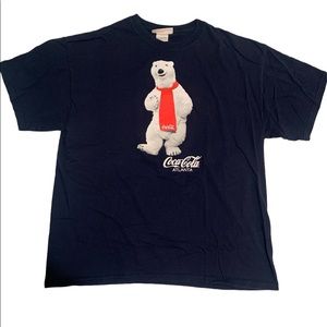 Vintage Coca Cola T-Shirt Polar Bear Navy Blue XL